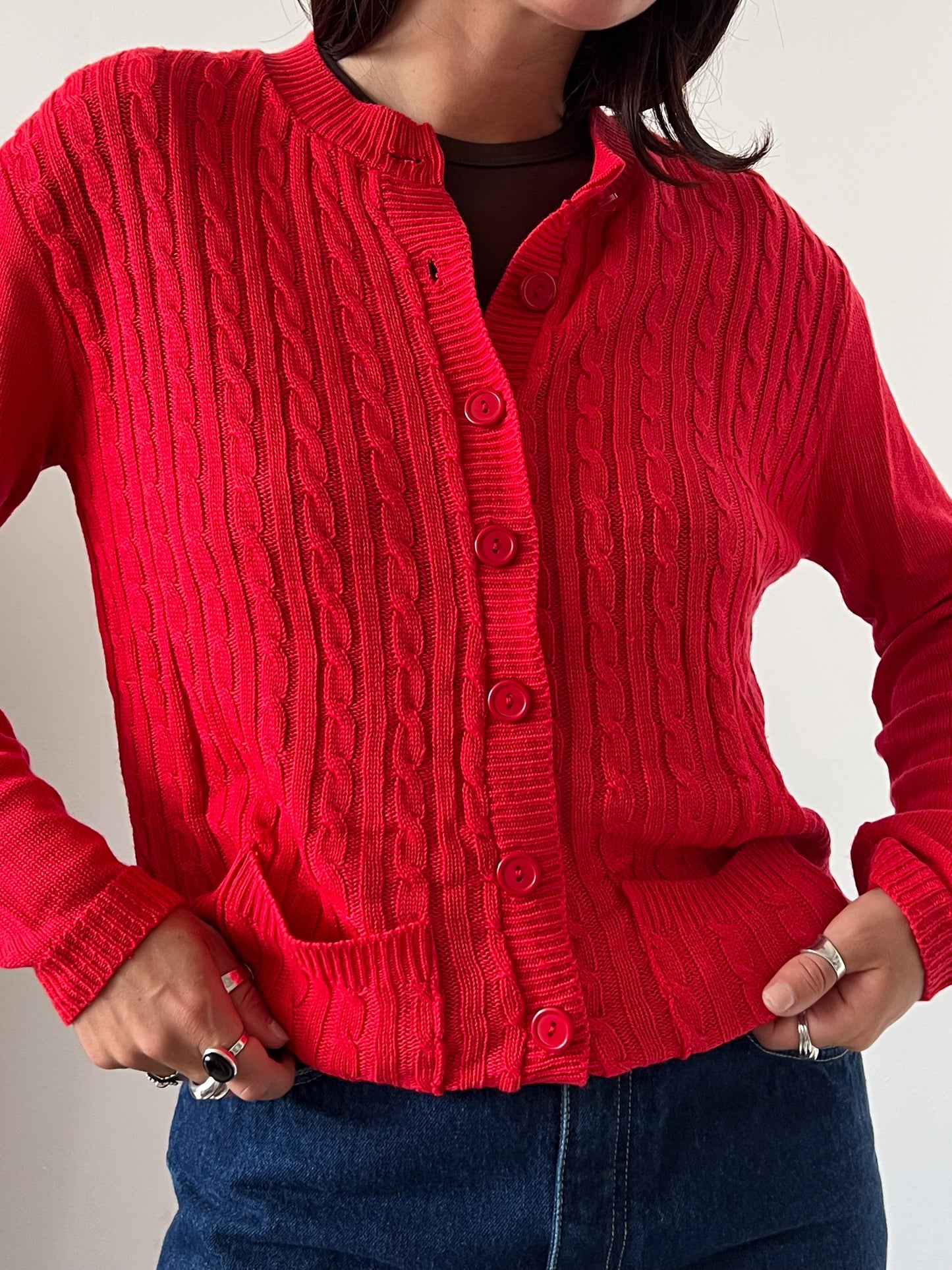 CHERRY RED CARDIGAN