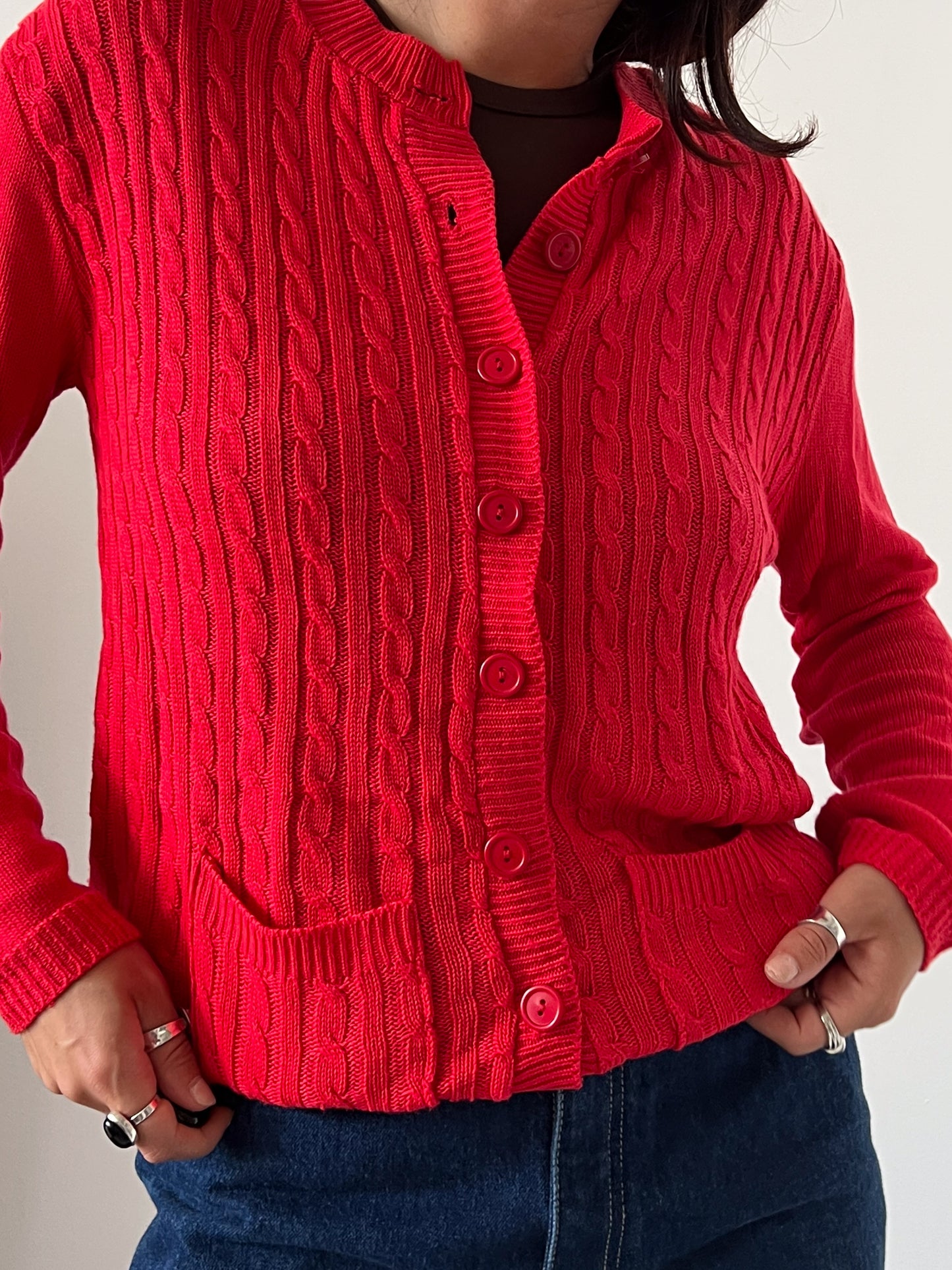 CHERRY RED CARDIGAN