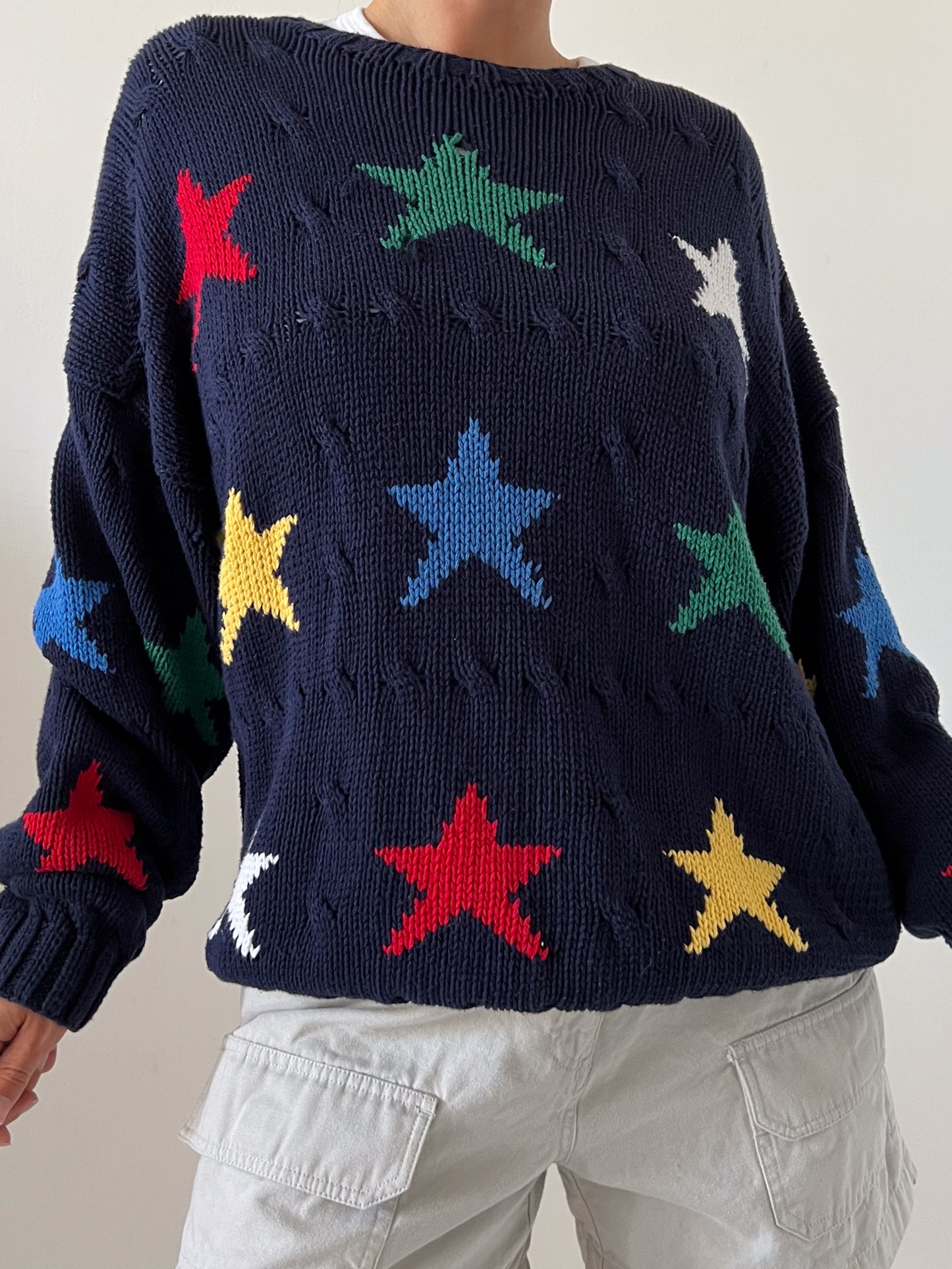HAND KNIT COTTON SWEATER